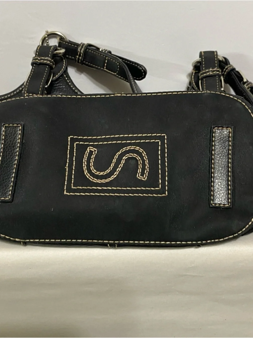 The Sak Soft Black Leather Tote Shoulder Bag Handbag